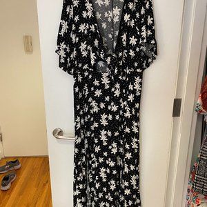 ELOQUII Floral Print Flutter Sleeve Dress  Daisy Waltz